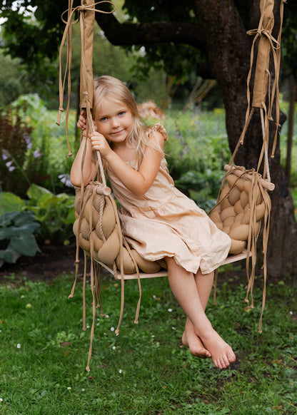 Braided Swing Indoor Swing Adult, Wedding Decorations, Toddler, Baby Seat, wooden swing,  outdoor swing, cotton swing