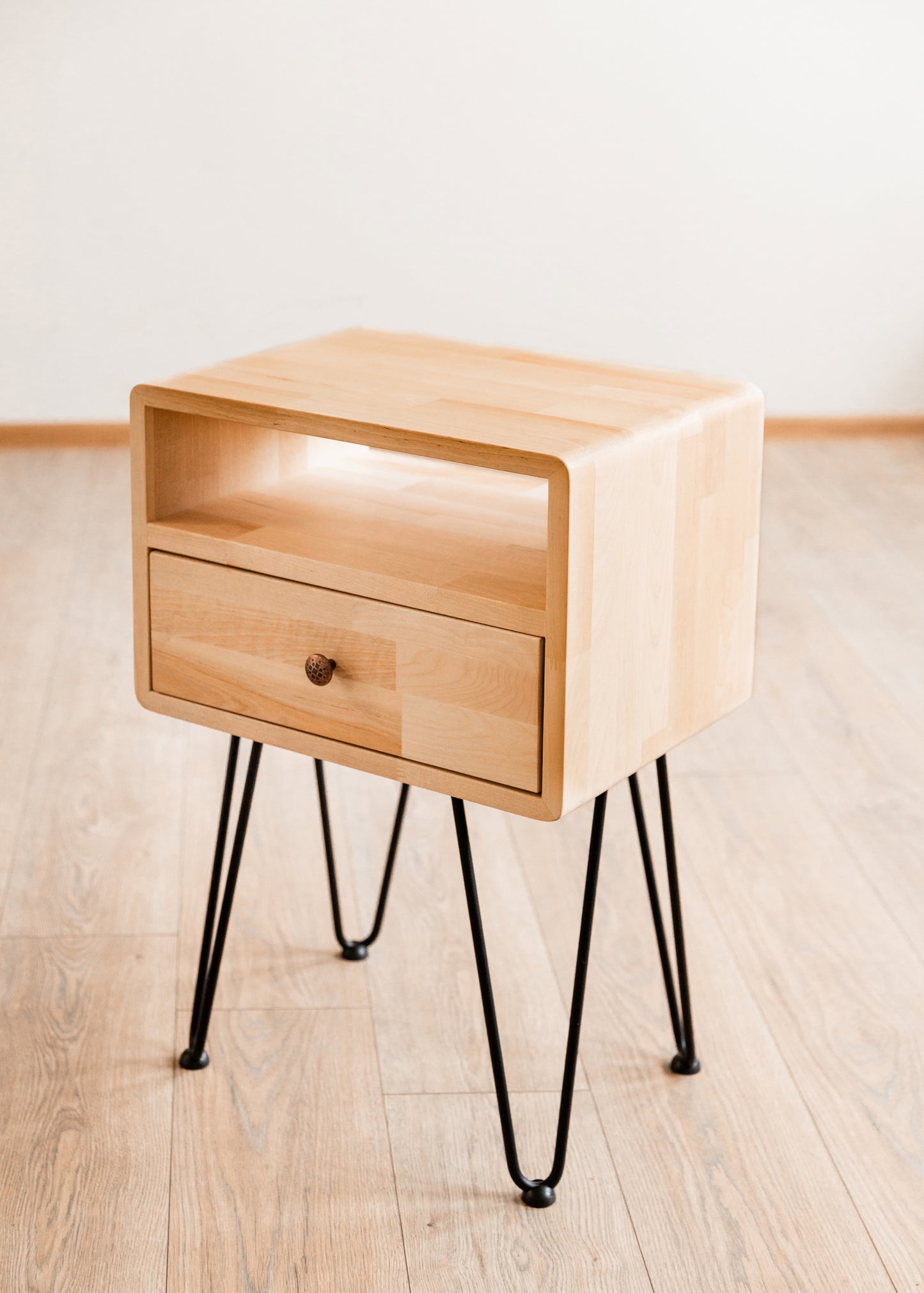 Modern Bedside Table, Nightstand Bedroom With Hairpin Legs