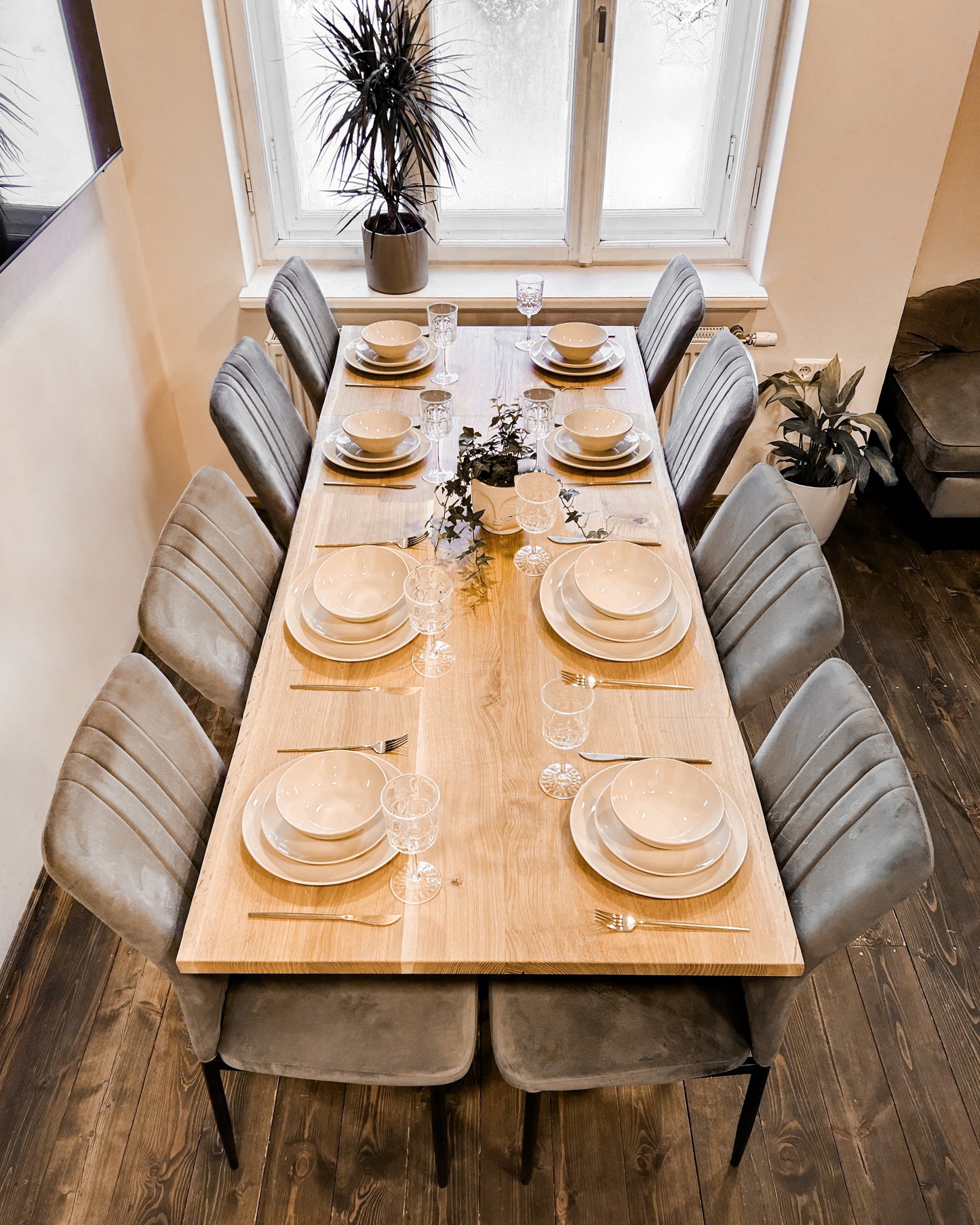 Modern Oak Wood Dining Table