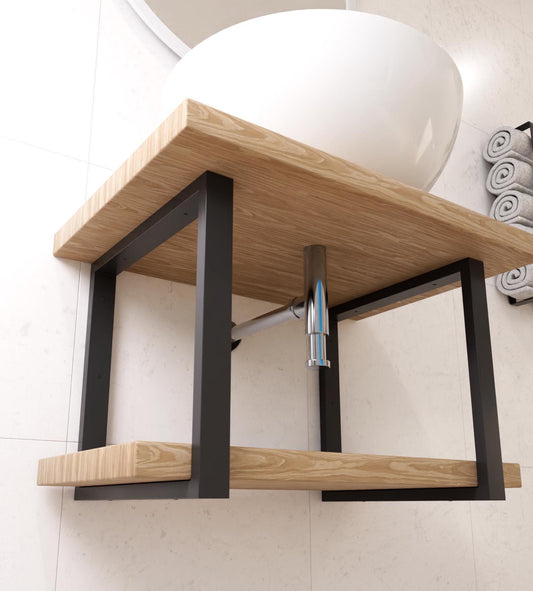 Double Shelf Bracket Washbasin, Vanity Support, Wall Mounted Sink Brackets, Custom Size