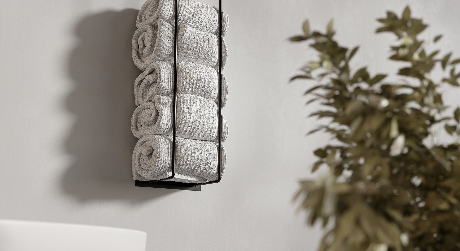Metal Towel Holder Modern Bathroom Towel Storage Towel Rack Bathroom Accessories White - FREYO