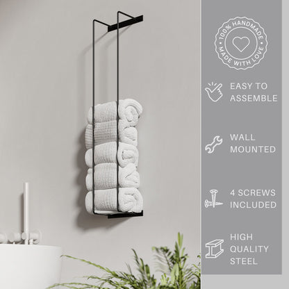 Metal Towel Holder Modern Bathroom Towel Storage Towel Rack Bathroom Accessories White - FREYO