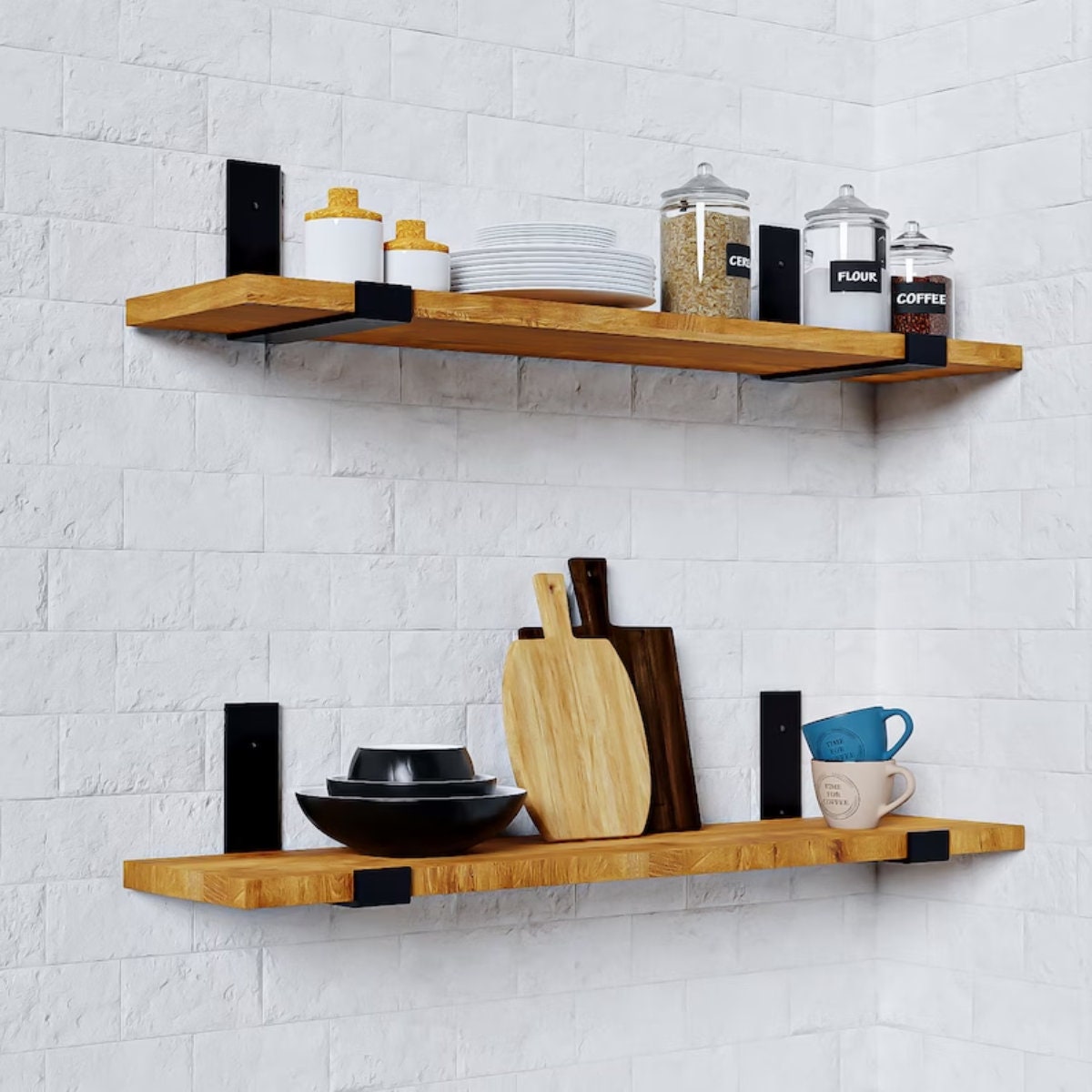 Floating Shelf Metal Brackets Sturdy Wall Mounted Shelving Supports