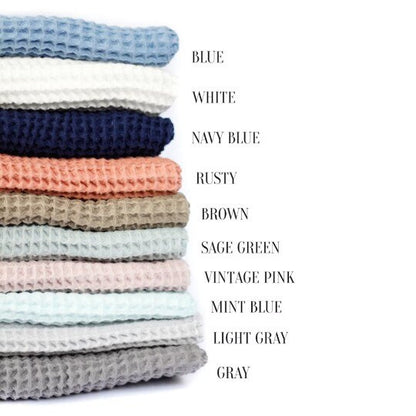 Waffle Bath Hand Towels Beach Towel Organic Cotton