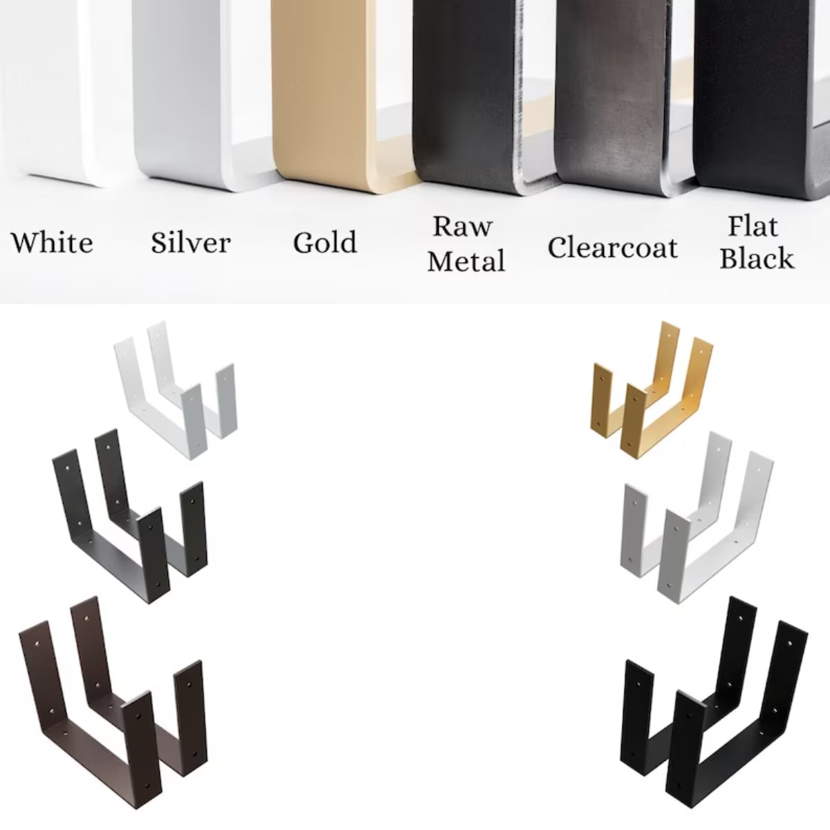 Floating Shelf Brackets Wall Kitchen Shelf Bracket, Console Shelf Set of 2 - FREYO