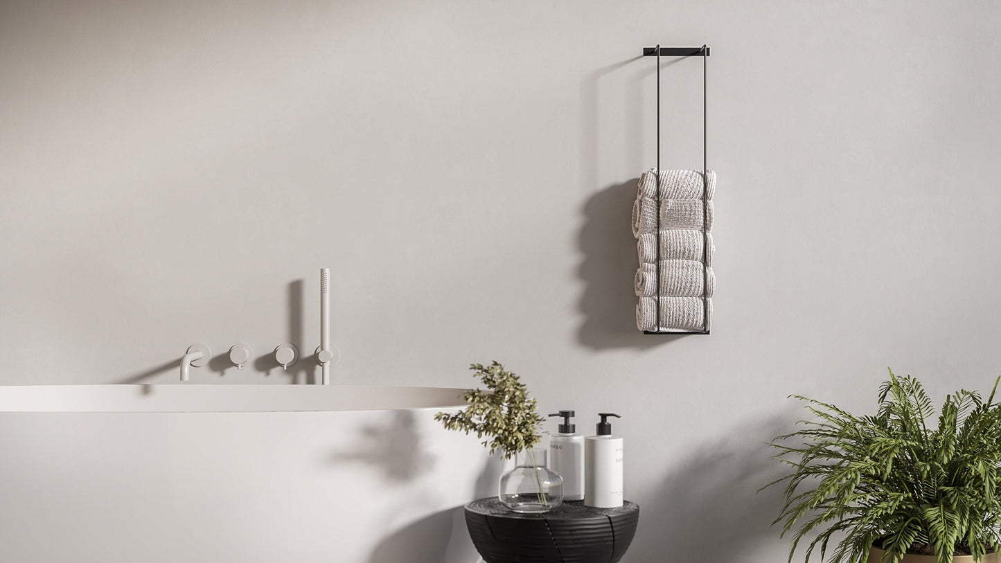 Metal Towel Holder Modern Bathroom Towel Storage Towel Rack Bathroom Accessories White - FREYO