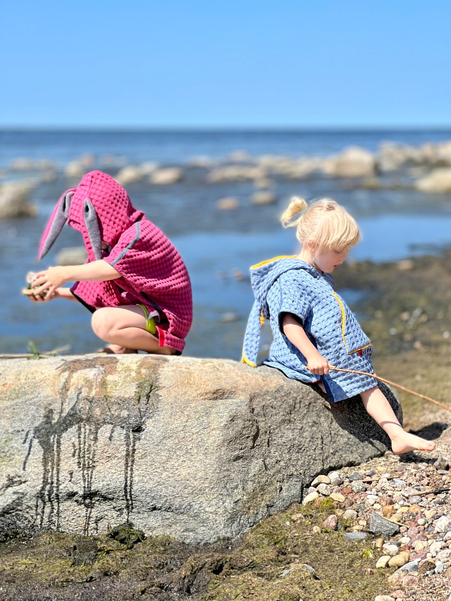 Yellow Kids Towel Hooded Poncho for Beach Bath Pool Towels With Bunny Ears And Pocket