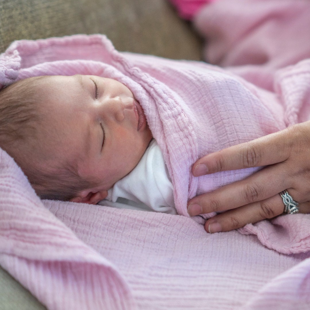 Muslin Swaddle Blankets Soft Organic Cotton Baby Girl Boy Receiving Blanket