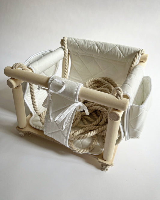 Baby Infant Toddler Indoor Outdoor Swing Wooden Hanging Swing Seat Chair