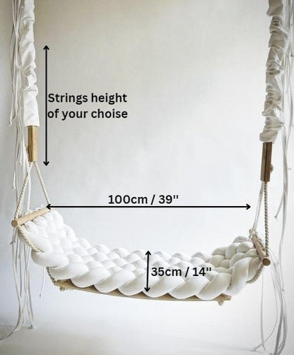 Braided Indoor Swing Adult, Toddler, Baby Luxury Swing Seat Wedding Decorations ,wooden swing,  outdoor swing, cotton swing