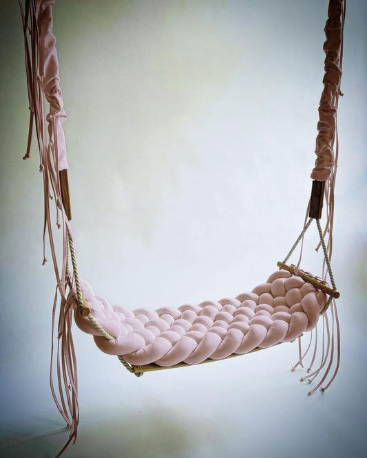 Luxury outdoor swing, braided Indoor Swing Adult, Toddler, Baby Seat Wedding Decorations, wooden swing, cotton swing