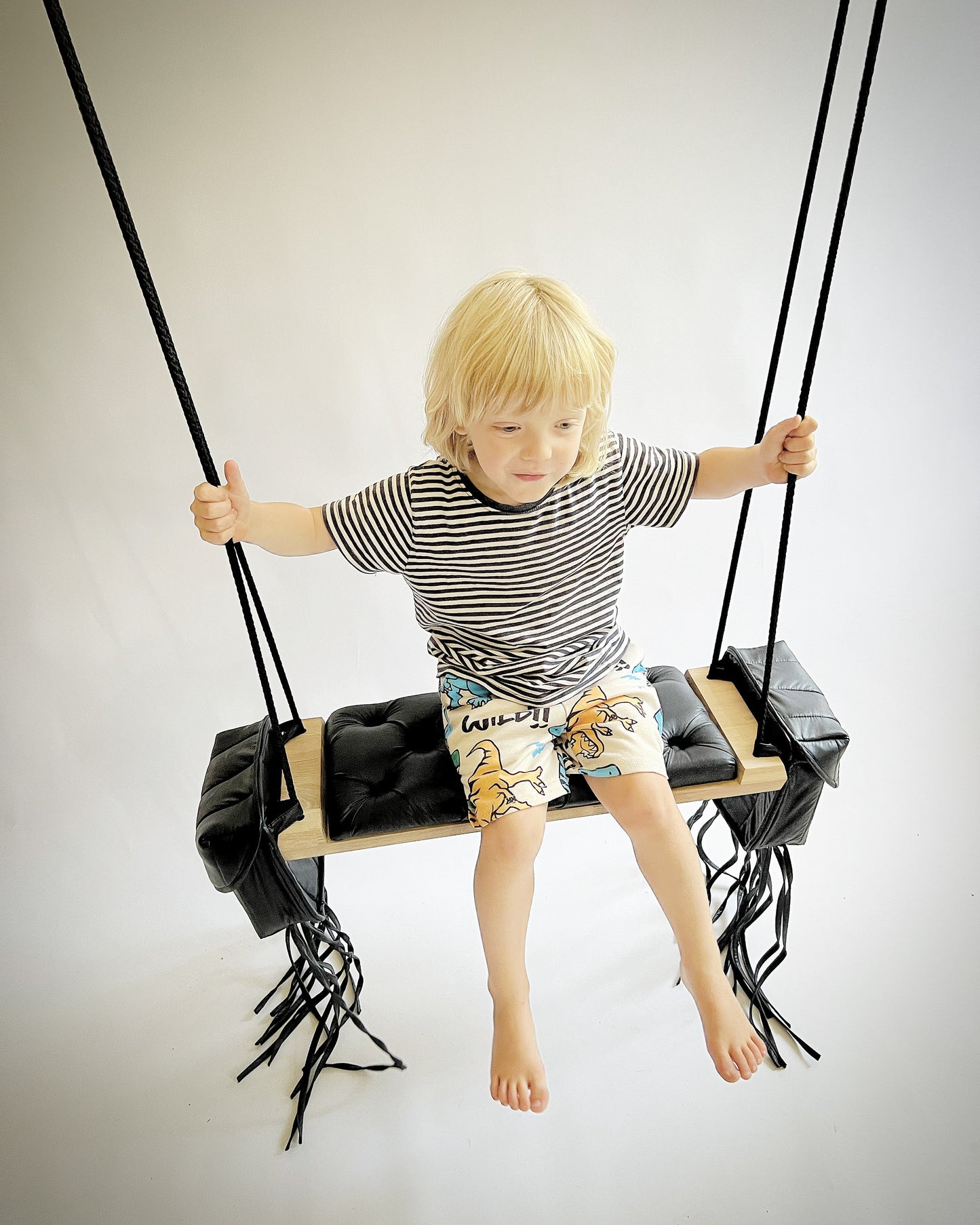 Eco Leather Oak Indoor Outdoor Swing, Adult, Toddler, Oak Swing Seat