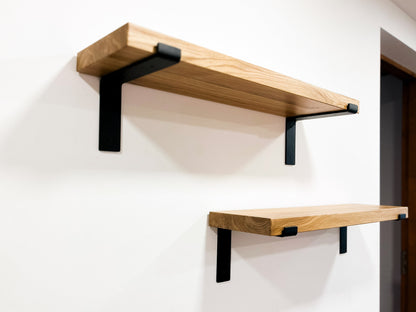 Solid Oak Wood Mounted Shelf With Brackets For Kitchen Bathroom Living RoomHeavy Duty Shelf - FREYO