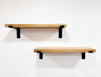 Solid Oak Wood Mounted Shelf With Brackets For Kitchen Bathroom Living RoomHeavy Duty Shelf - FREYO